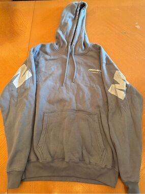 Hollister Gray Hooded Pullover with Sleeve Graphics